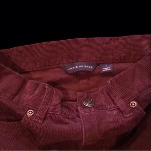 Janie and Jack boys fine burgundy corduroy pants, size 7